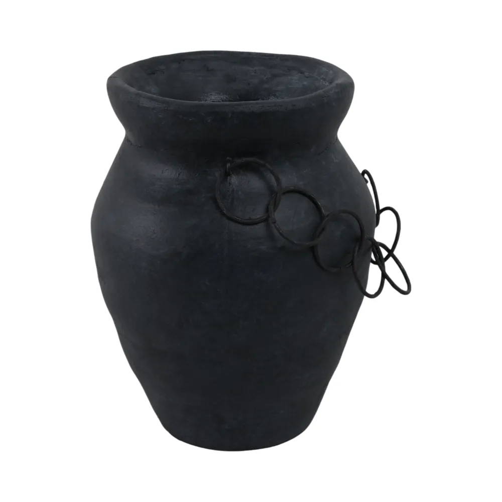TILTONBEACH BLACK VASE 10 (IN)