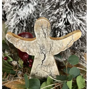 White Crackled Angel With Wings 10x5in 1