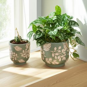 DRYDENBROOK SET OF 2 GREEN PLANTER 8 (IN) 12