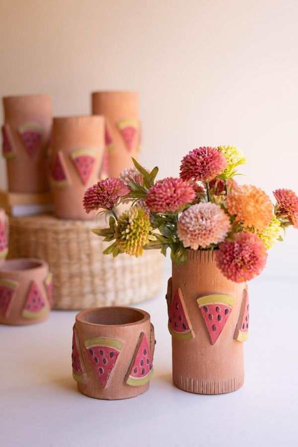 Clay Watermelon Container / Tall