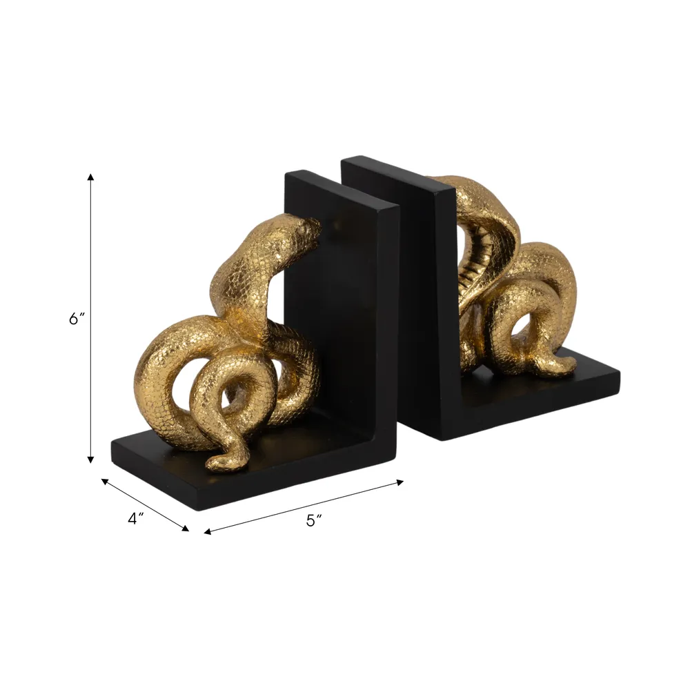 PAGEHOLM SET OF 2 BLACK BOOKENDS 6 (IN)