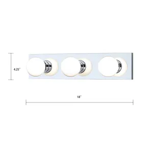 Vanity Strips 18'' Wide 3-Light Vanity Light - Chrome 2