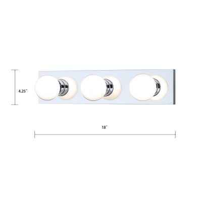 Vanity Strips 18'' Wide 3-Light Vanity Light - Chrome