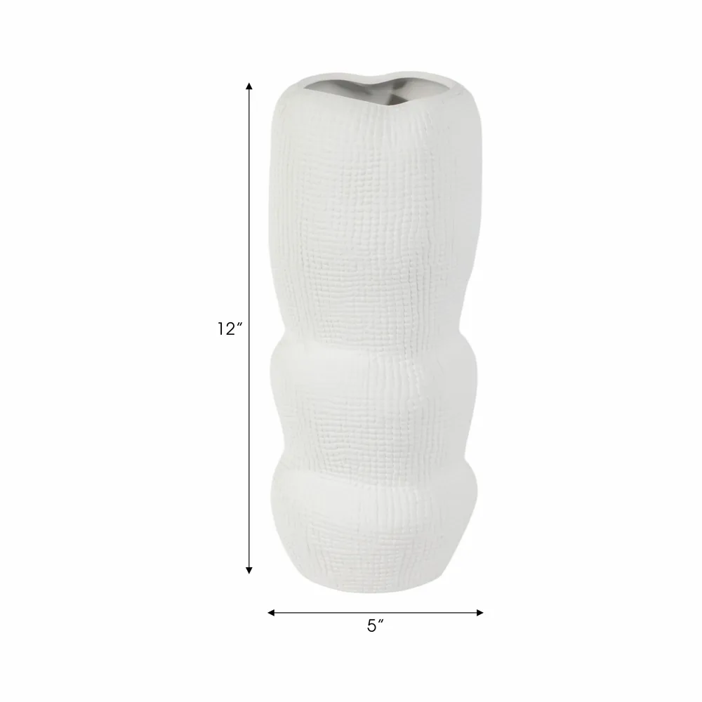 REGANWIND WHITE VASE 12 (IN)