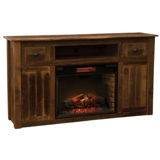 Barnwood Entertainment Center with Fireplace