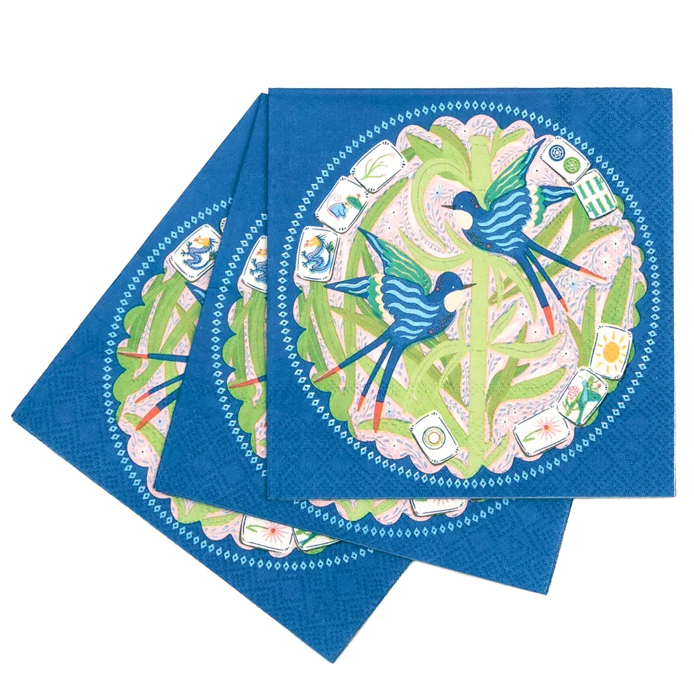 Mahjong Garden Paper Cocktail Napkin (Pack of 25)