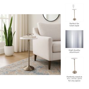 FALTONLEY WHITE ACCENT TABLE 26 (IN) 10