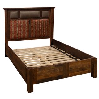 Barnwood Upholstered Bed with Rail System - Cal King - Customer Fabric