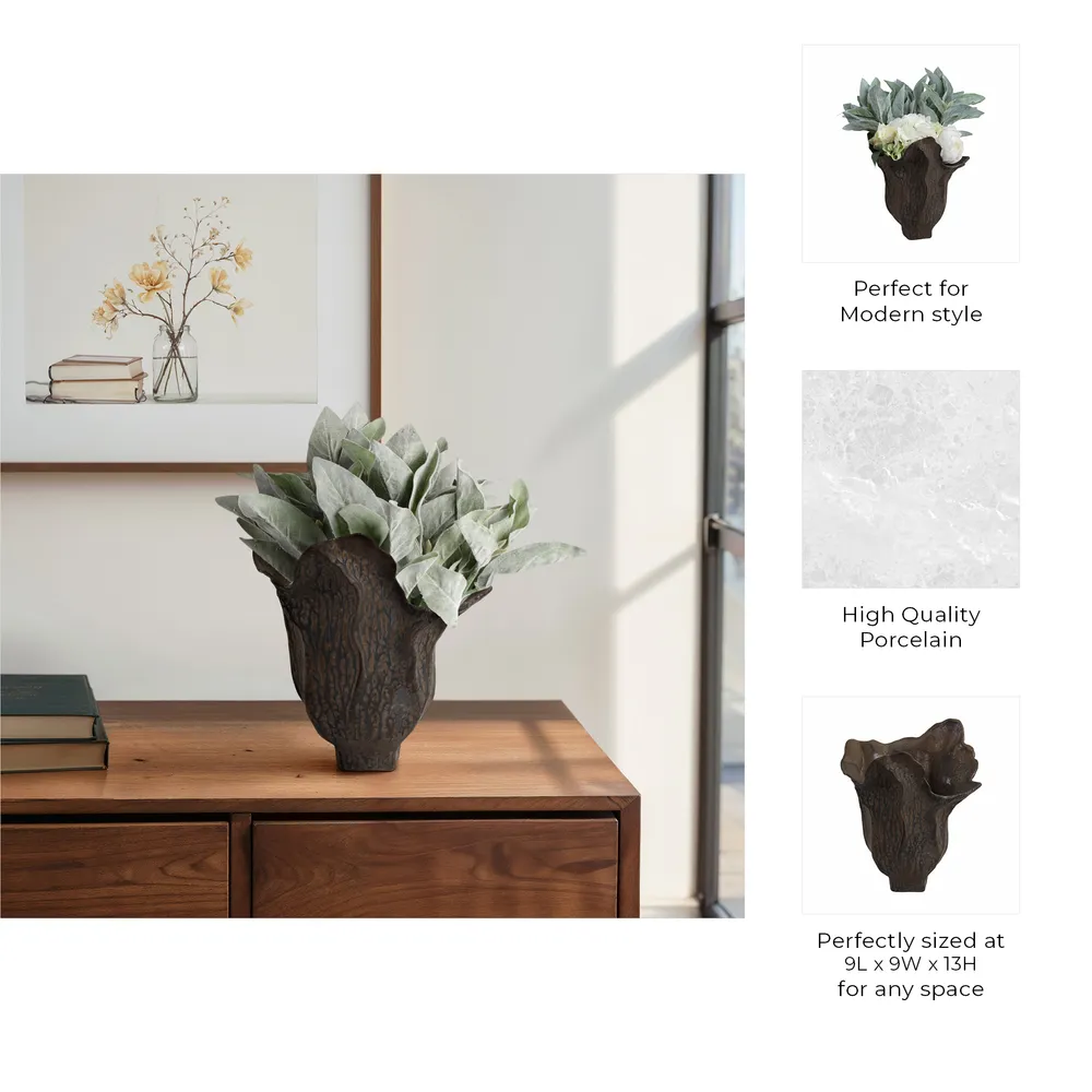 EWINGLAND BROWN VASE 13 (IN)
