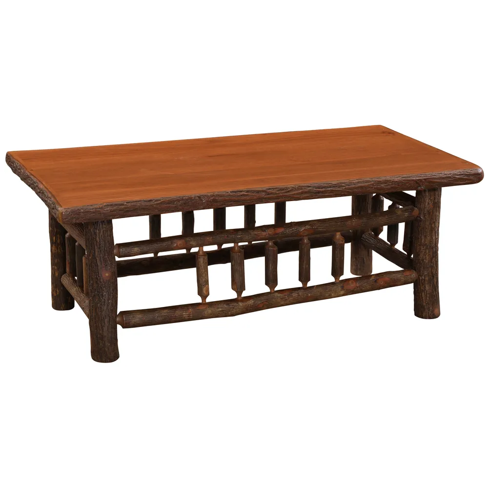 Hickory Log Rectangle Coffee Table - 40