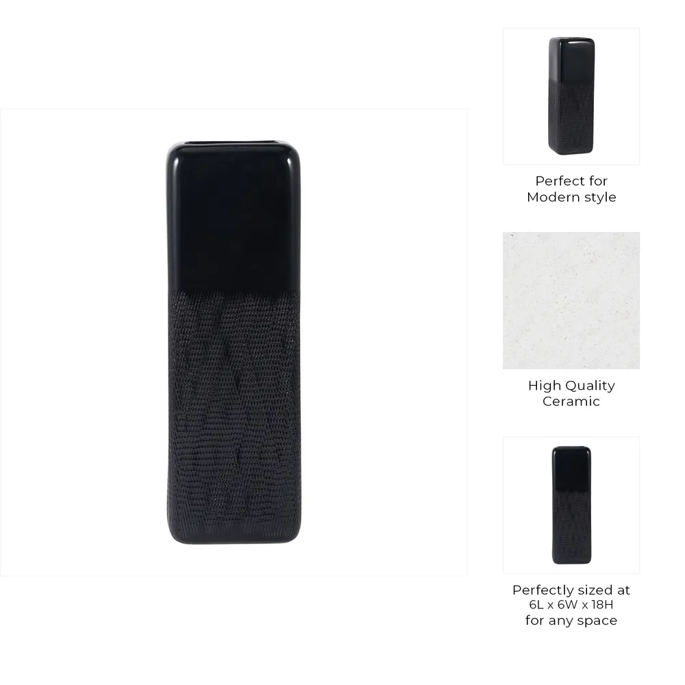 BECKHAVEN BLACK VASE 18 (IN)