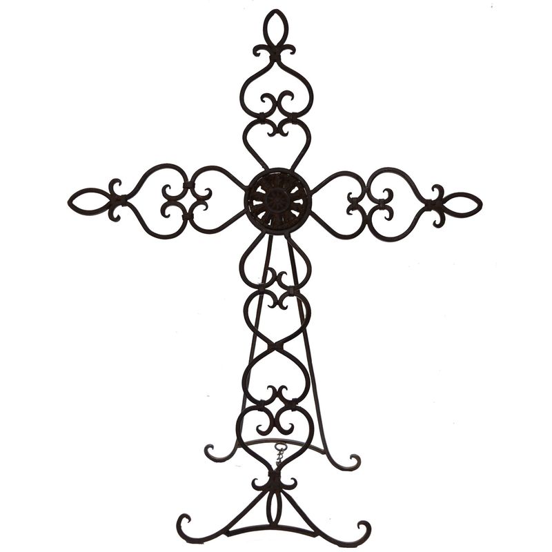 17" Metal Cross with Easel