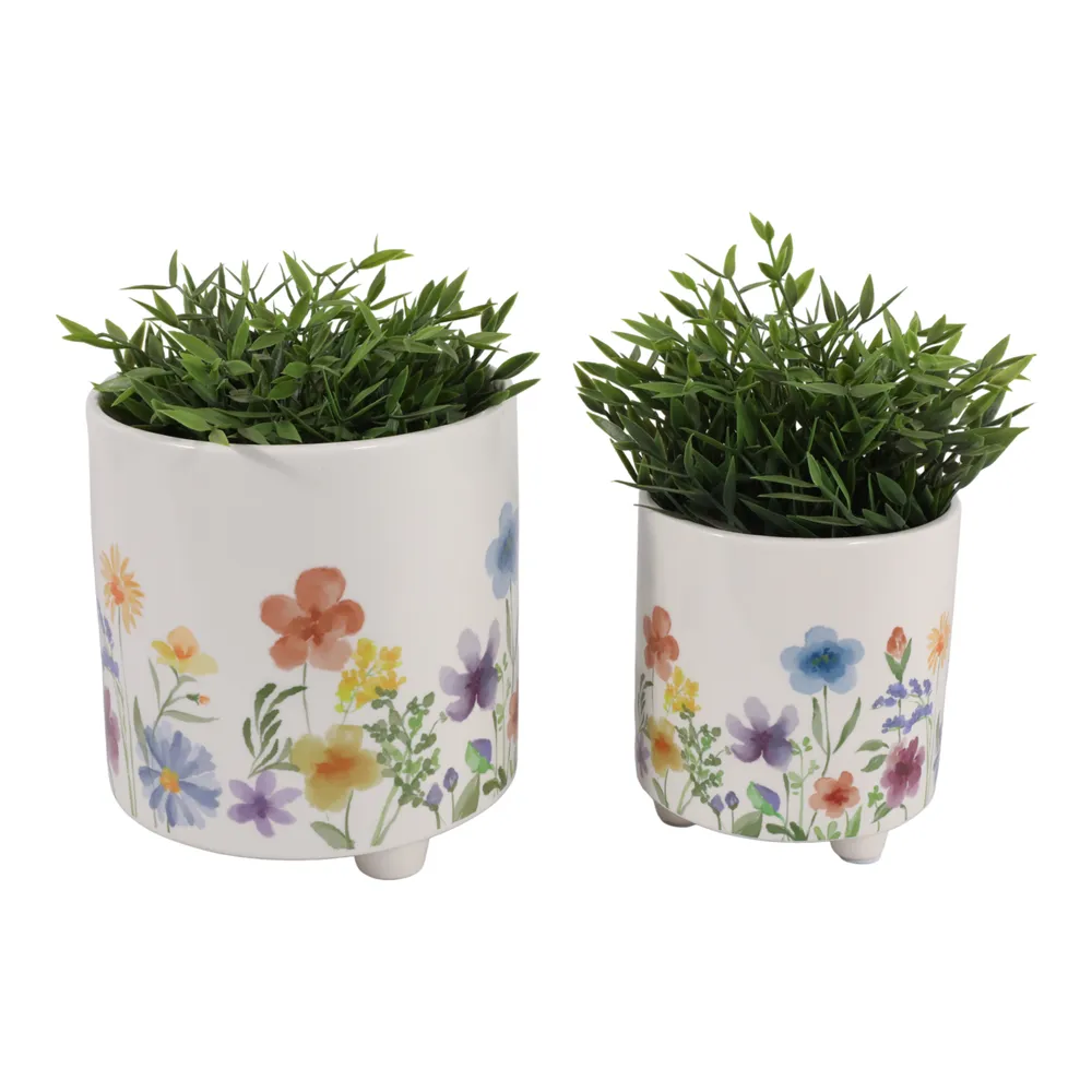 ALMAWAY SET OF 2 PURPLE PLANTER 8 (IN)