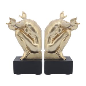 FINNCREST SET OF 2 GOLD BOOKENDS 6 (IN) 1