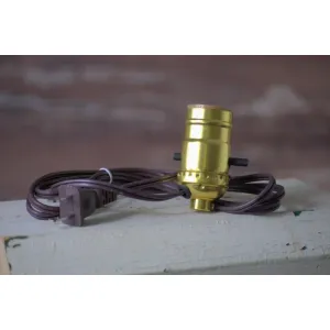 Lamp Cord w/Brass Holder and Switch 1