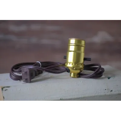Lamp Cord w/Brass Holder and Switch