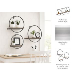 GAIGESTONE SET OF 3 BROWN WALL SHELF 8 (IN) 7