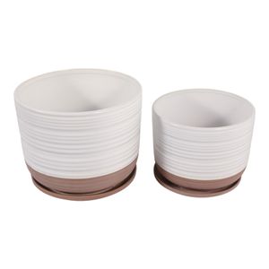 FIONAOAK SET OF 2 WHITE PLANTER 10 (IN) 6