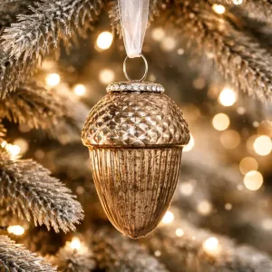 Antique Gold Pinecone Hanging Ornament 3.5in 1