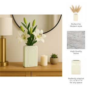 GRAYDONTON WHITE VASE 7 (IN) 10