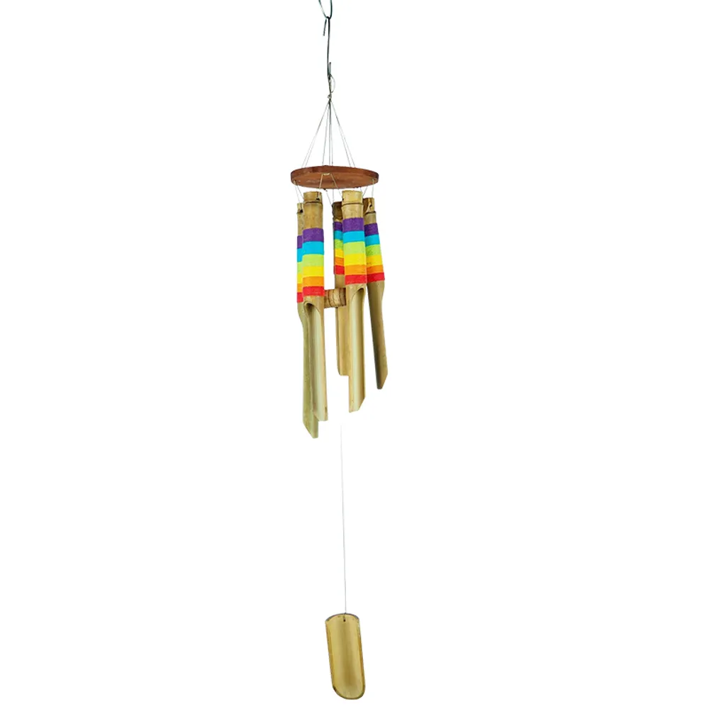 31" BAMBOO WINDCHIME W/MULTICOLOR THREAD