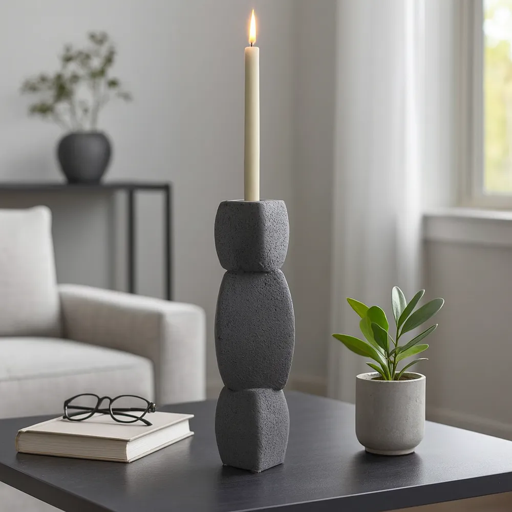 ENNISVALE BLACK CANDLE HOLDER 12 (IN)