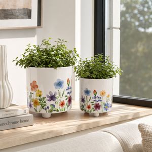 ALMAWAY SET OF 2 PURPLE PLANTER 8 (IN) 11