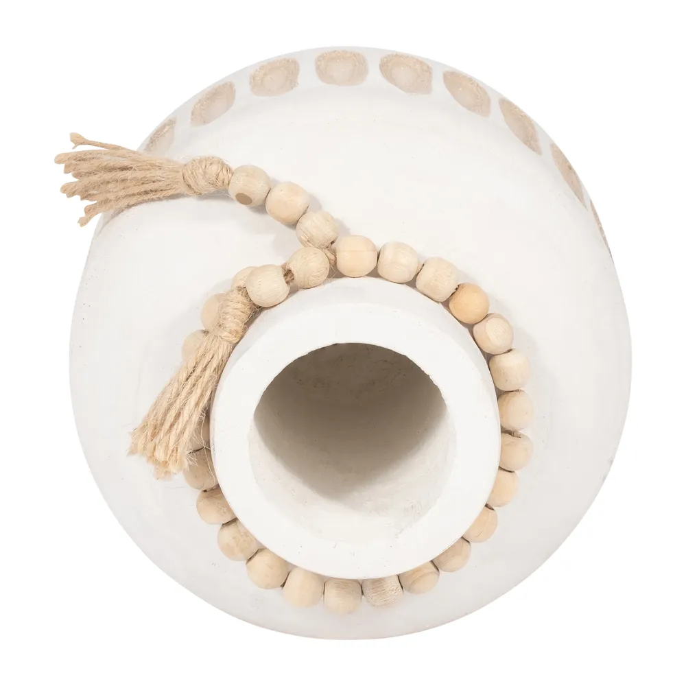 PEARLLAND WHITE VASE 8 (IN)