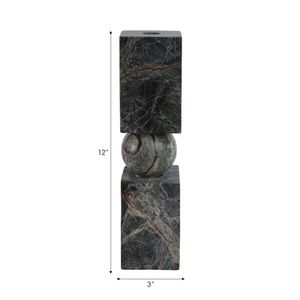 12X3" CHUNKY MARBLE TAPER HOLDER, FOREST GREEN 8