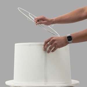POLYLINEN, 15X16X11" LAMP SHADE, WHITE KD 4