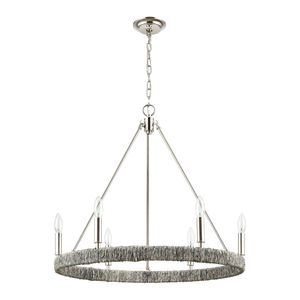 Abaca 27'' Wide 6-Light Chandelier - Polished Nickel 2