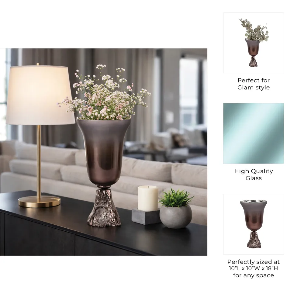 EVANDERCLIFF BRONZE GLASS VASE 18 (IN)