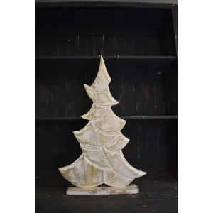 Distressed White Mangowood Tree 12x19in 3