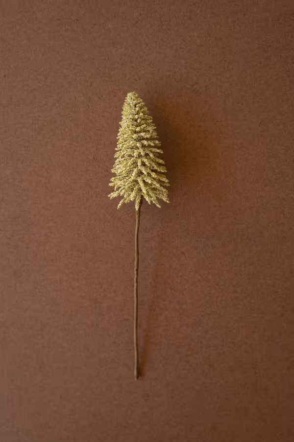 Mini Bottle Brush Trees on a Stem / Yellow
