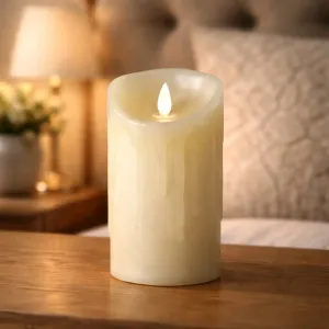 Cream Drip Moving Flame LED Candle 3in by 6in 1