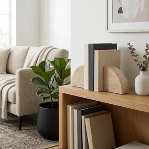 GRAHAMBROOK SET OF 2 TAN BOOKENDS 6 (IN) 2