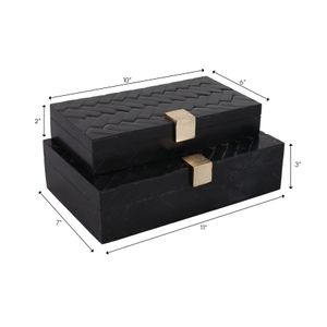 HAZENHOLM SET OF 2 BLACK BOXES 4 (IN) 10