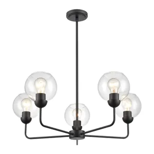 Boman 28'' Wide 5-Light Chandelier - Matte Black 3