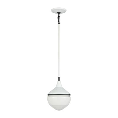 Mid-Century Schoolhouse 12″ Wide 1-Light Mini Pendant - Enamel White
