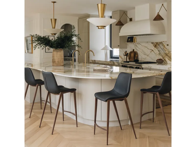 Magnus Counter Stool Black & Walnut 8