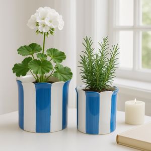 RAFESHAW SET OF 2 BLUE PLANTER 7 (IN) 12