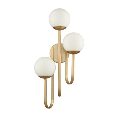 Caroline 28'' High 3-Light Right Sconce - Brushed Gold