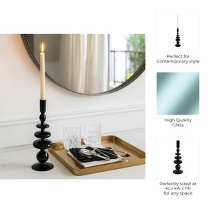ELLENLAND BLACK CANDLE HOLDER 11 (IN) 8