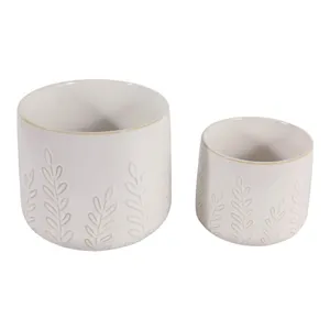 DUNRUN SET OF 2 IVORY PLANTER 7 (IN) 6