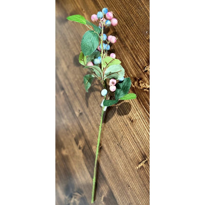 20" Water Resistant Berry & Leaves Pick