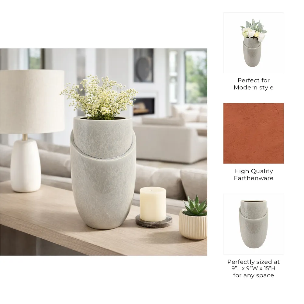 GREYSONSTONE GRAY VASE 15 (IN)