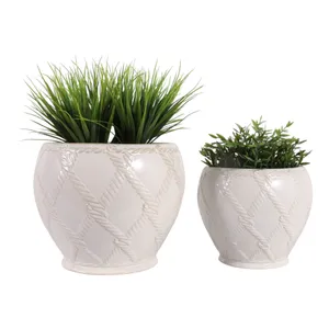 HARDWICKGATE SET OF 2 IVORY PLANTER 10 (IN) 3