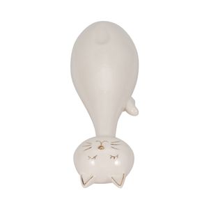9" SITTING KITTY, WHITE/GOLD 7