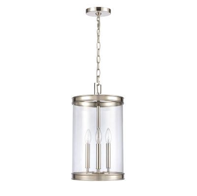Mendoza 10.25″ Wide 3-Light Pendant - Polished Nickel