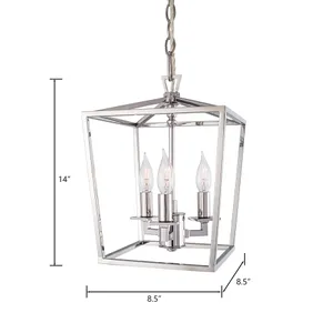 Cage 10.25'' Wide 3-Light Mini Pendant - Polished Nickel 2